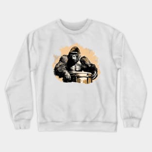 Gorilla playing drums Crewneck Sweatshirt